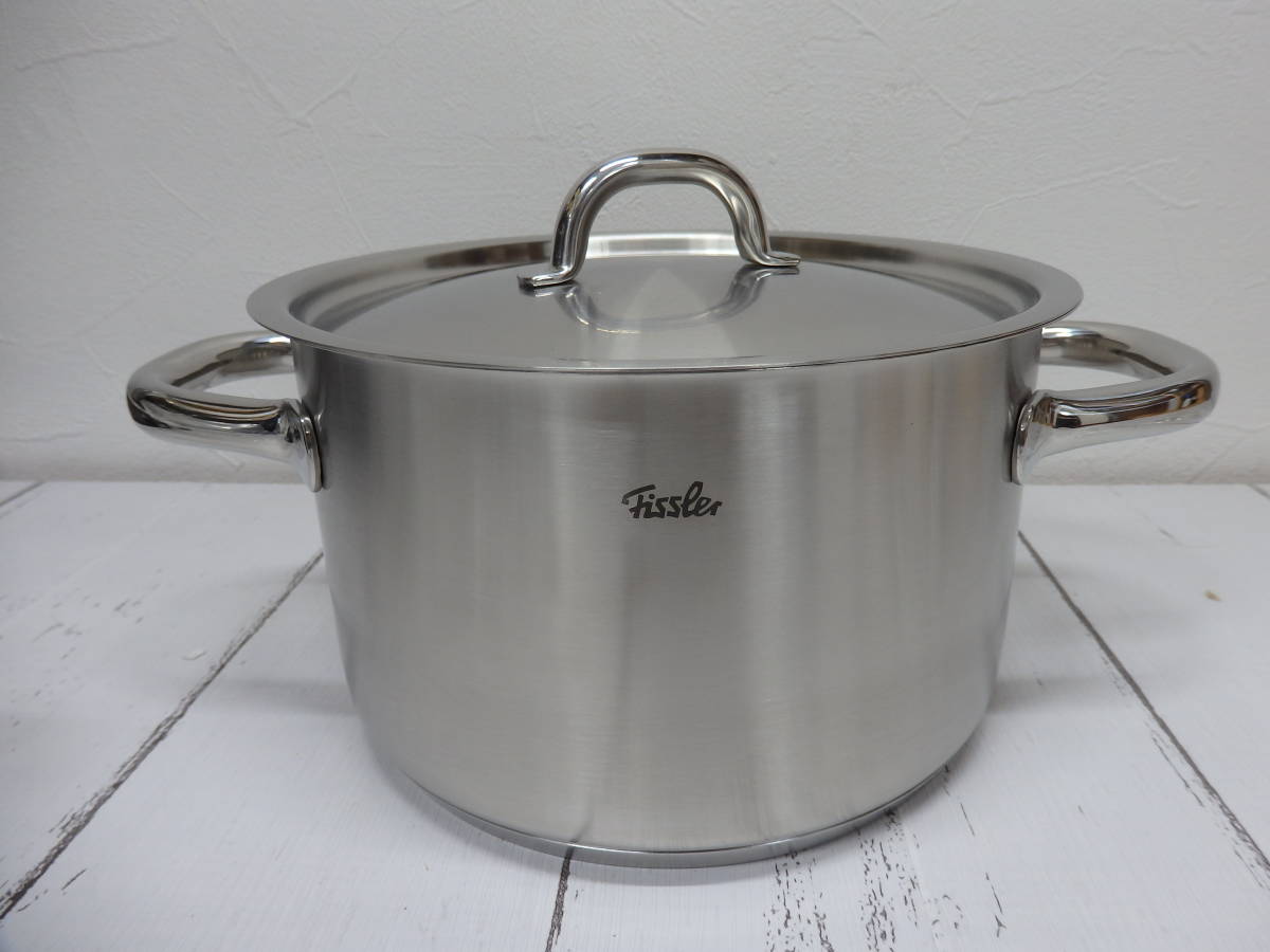 1円 未使用保管品 Fissler フィスラー 両手鍋 20cm ステンレス蓋 