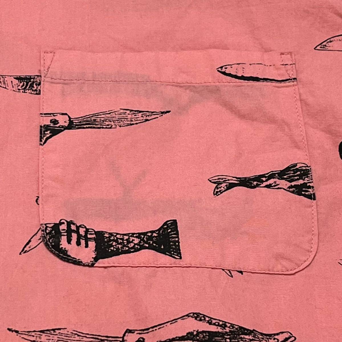 DESENDANT シャツ　ナイフ　ダガー　ディセンダント 995) 美品 DESCENDANT ナイフ 柄 S/S SHIRT 2 M ピンク ディセンダント