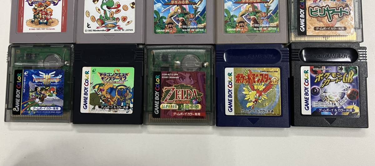 ゲームボーイカラーとドラクエ、マリオ、ポケモンセット お5-010//【現状品】ソフトまとめ売り 25本 GB ゲームボーイ カラー