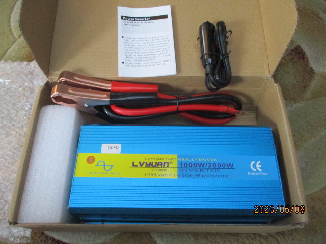 インバーター正弦波 リョクイン 1000/2000W DC12V→110V 50Hz