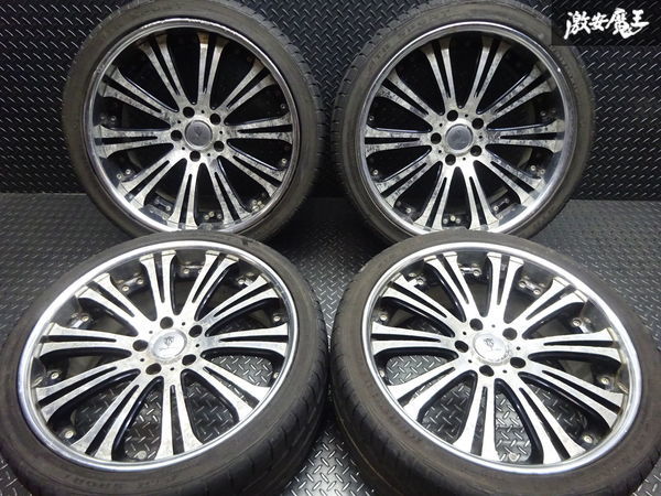 ●リバーサイド トラフィックスター 19インチ 8.5J +32 9.5J +29 PCD 114.3 5H ブラポリ タイヤ付 クラウン アリスト シーマ フーガ 棚O-2