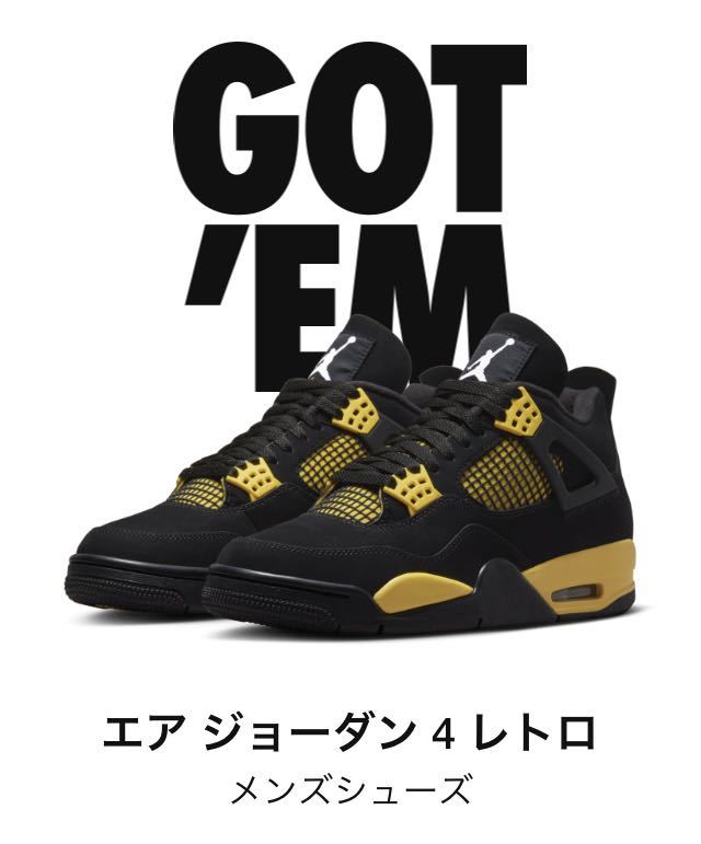 28.5cm Nike Air Jordan 4 Retro Thunder(2023) ナイキ エアジョーダン 
