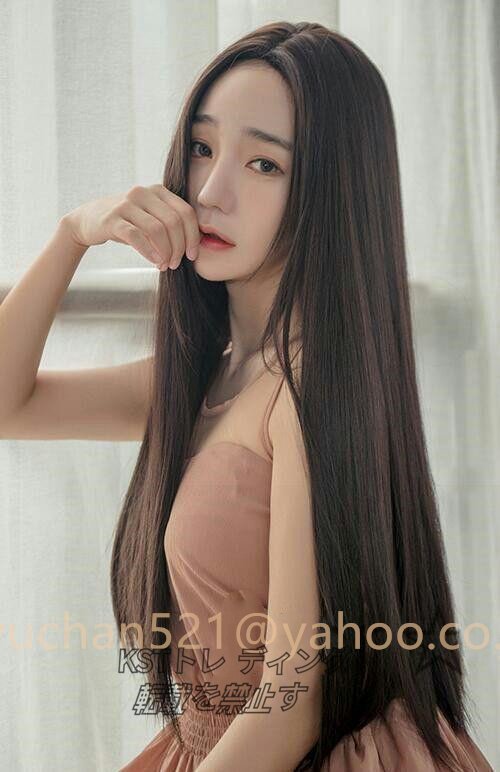 人毛100% ストレート サラサラ ウィッグ かつら　LV42 新入荷☆高品質 人毛 サラサラ ロングストレート フルウィッグ かつら