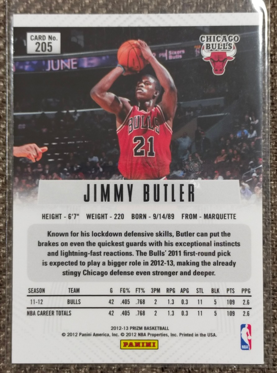 貴重・初年度PRIZM］12-13 JIMMY BUTLER rookie card ジミー・バトラー