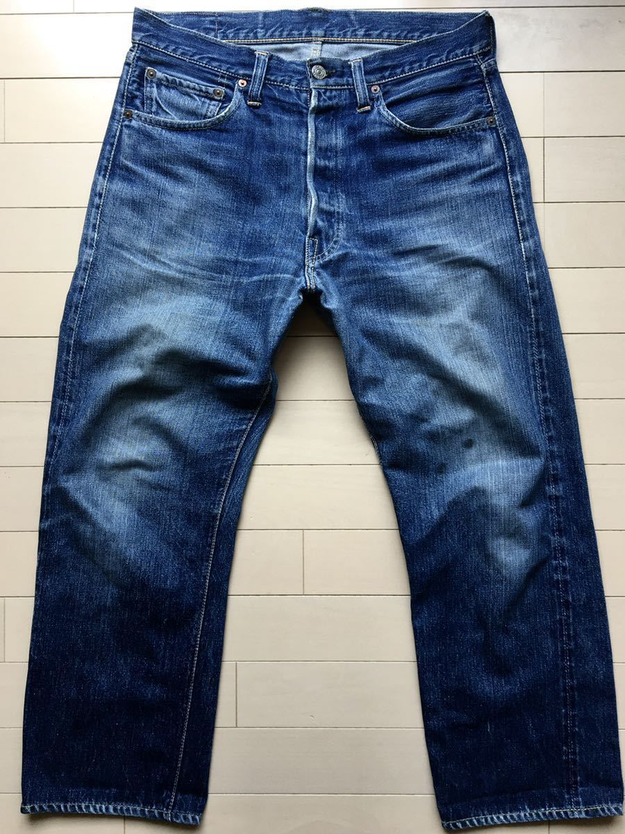 ✨美品✨ リーバイス 501XX 66年復刻 赤耳 セルビッチ ビッグE 紺 復刻リーバイス501XX鬼ひげジーンズ34濃紺デニムパンツ赤耳BIG E