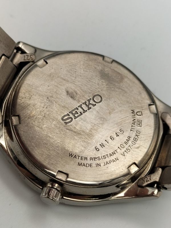SEIKO ソーラー電池 文字盤ホワイト v157-0BX0 チタン デイト | ヤマダ 