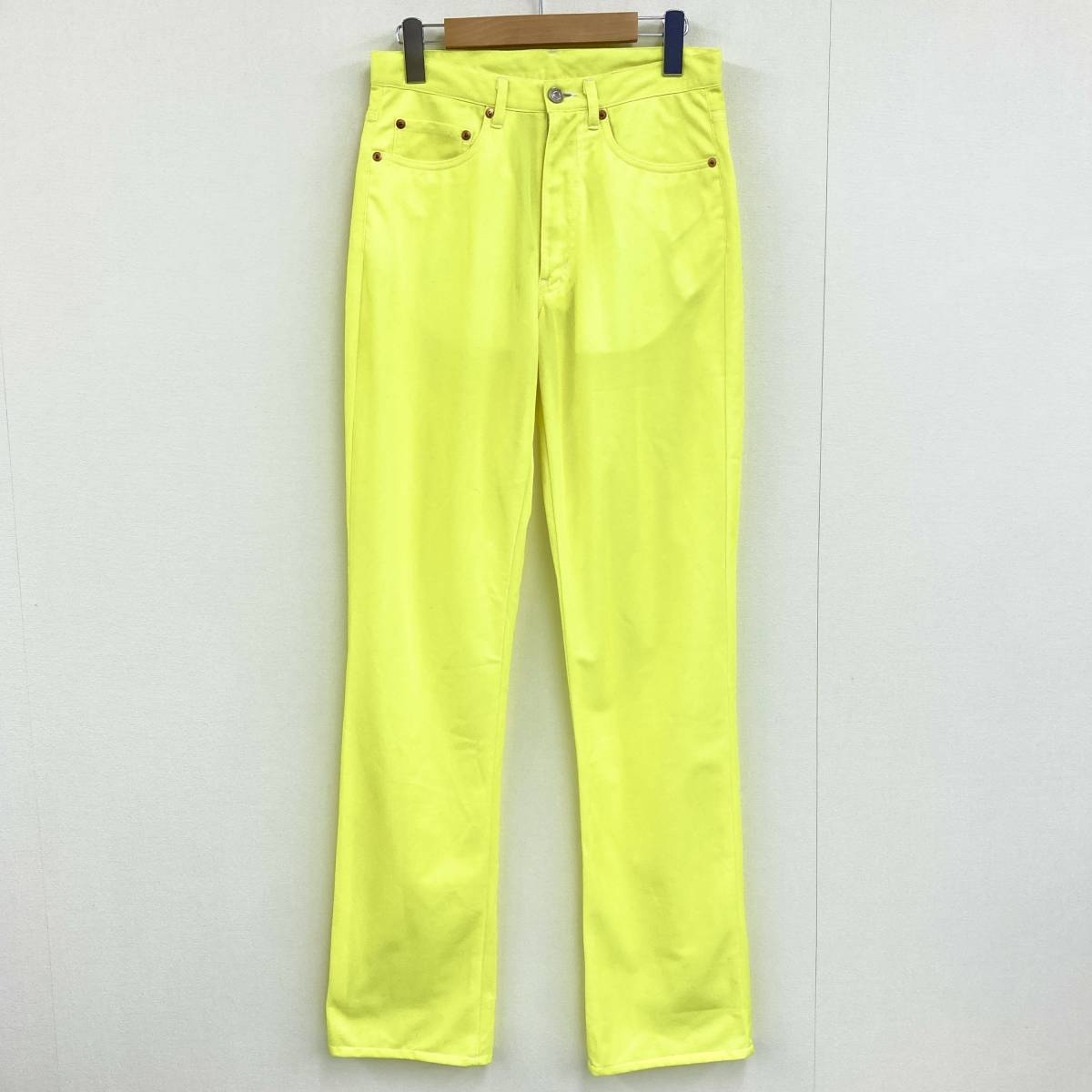 AD1995 COMME des GARCONS 蛍光イエロー ポリパンツ スラックス M