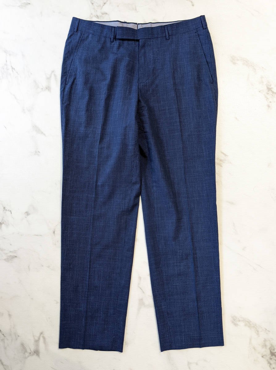 美品 エルメネジルドゼニア TROFEO シアサッカー ウール リネン シルク パンツ 50 / Ermenegildo Zegna スラックス