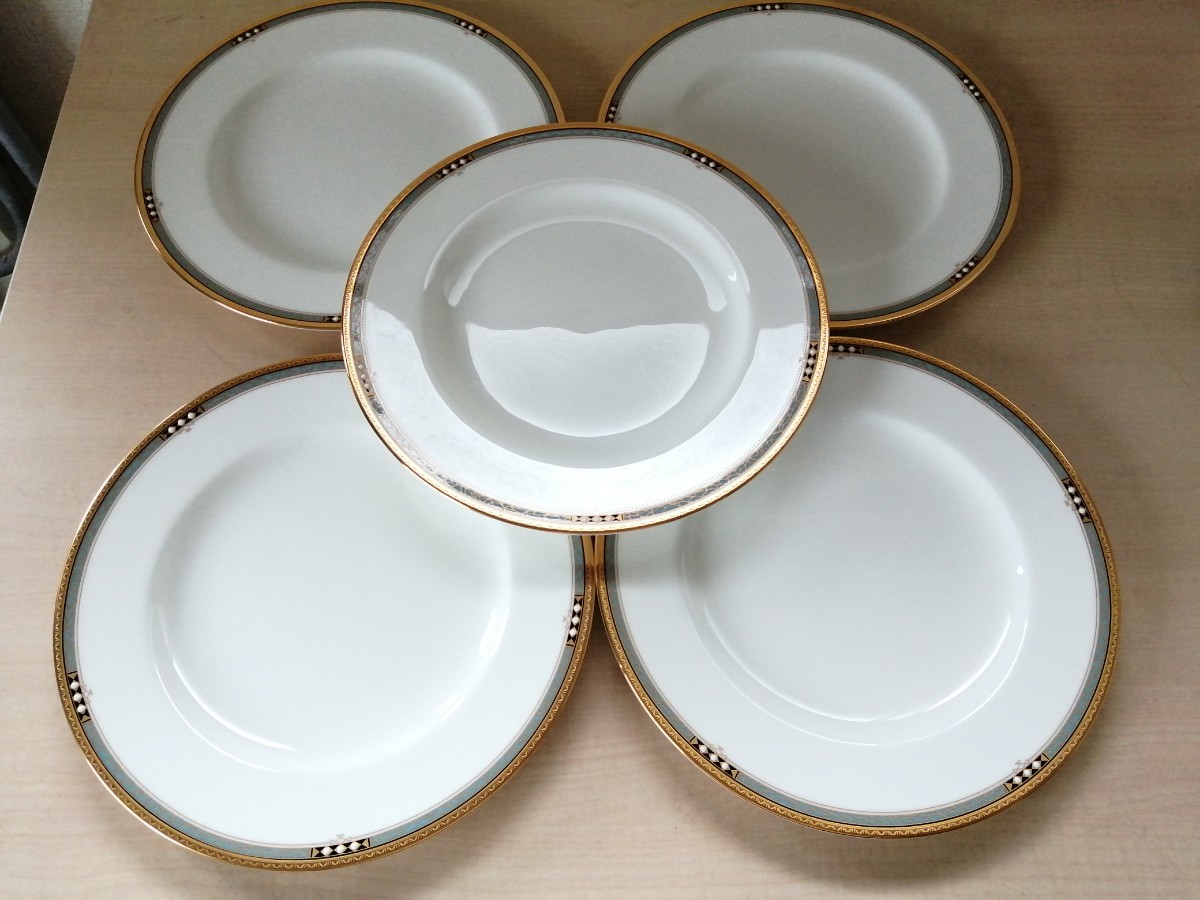 【激安大特価，品質保証】 Noritake ノリタケ サンクエトワールライン アールデコスタイル プレート 大皿 ディナープレート 直径27㎝ 5枚セット(ノリタケ)｜売買されたオークション情報、yahooの商品情報をアーカイブ公 ノリタケ