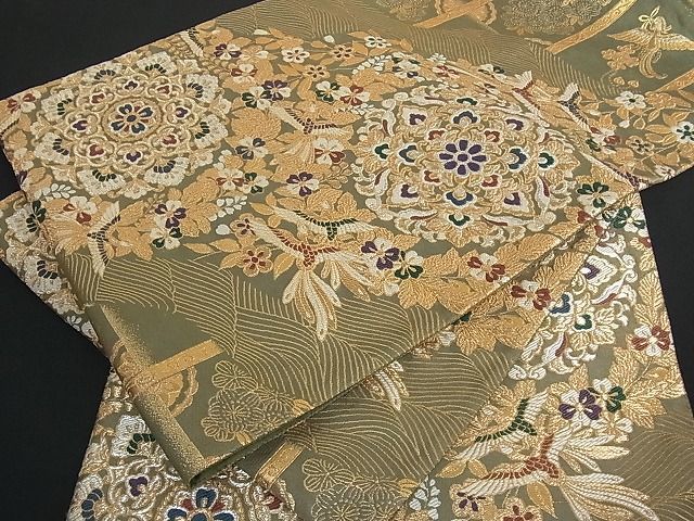 花美人□六通柄袋帯 唐織 正倉院花鳥文 紹巴 金銀糸 逸品 ic4844 花美人□六通柄袋帯 唐織 正倉院花鳥文 紹巴 金銀糸 逸品 ic4844