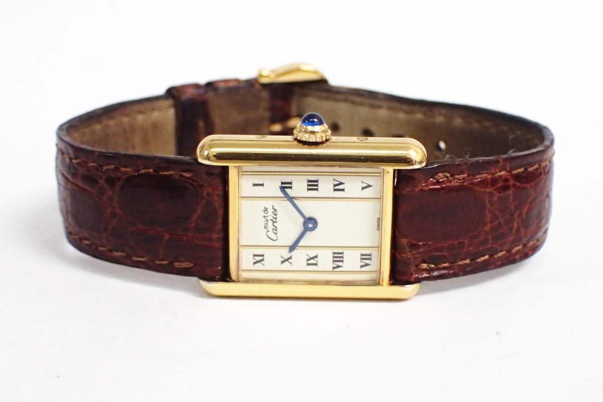 1円【Cartier】良品 稼働品 カルティエ マストタンク ヴェルメイユ 