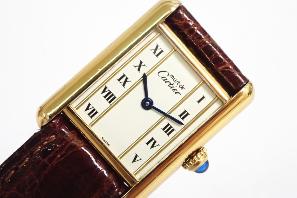1円【Cartier】良品 稼働品 カルティエ マストタンク ヴェルメイユ 