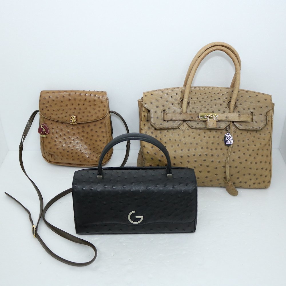 JRA オーストリッチ バッグ 3点 GRES/グレ など エキゾチックレザー レザーバッグ ハンドバッグ ショルダーバッグ