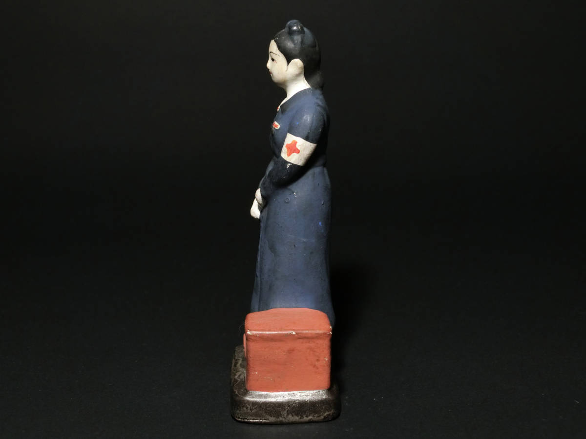 戦前〜戦中陶器人形『日本赤十字社救護班看護婦』日本玩具人形類統制 