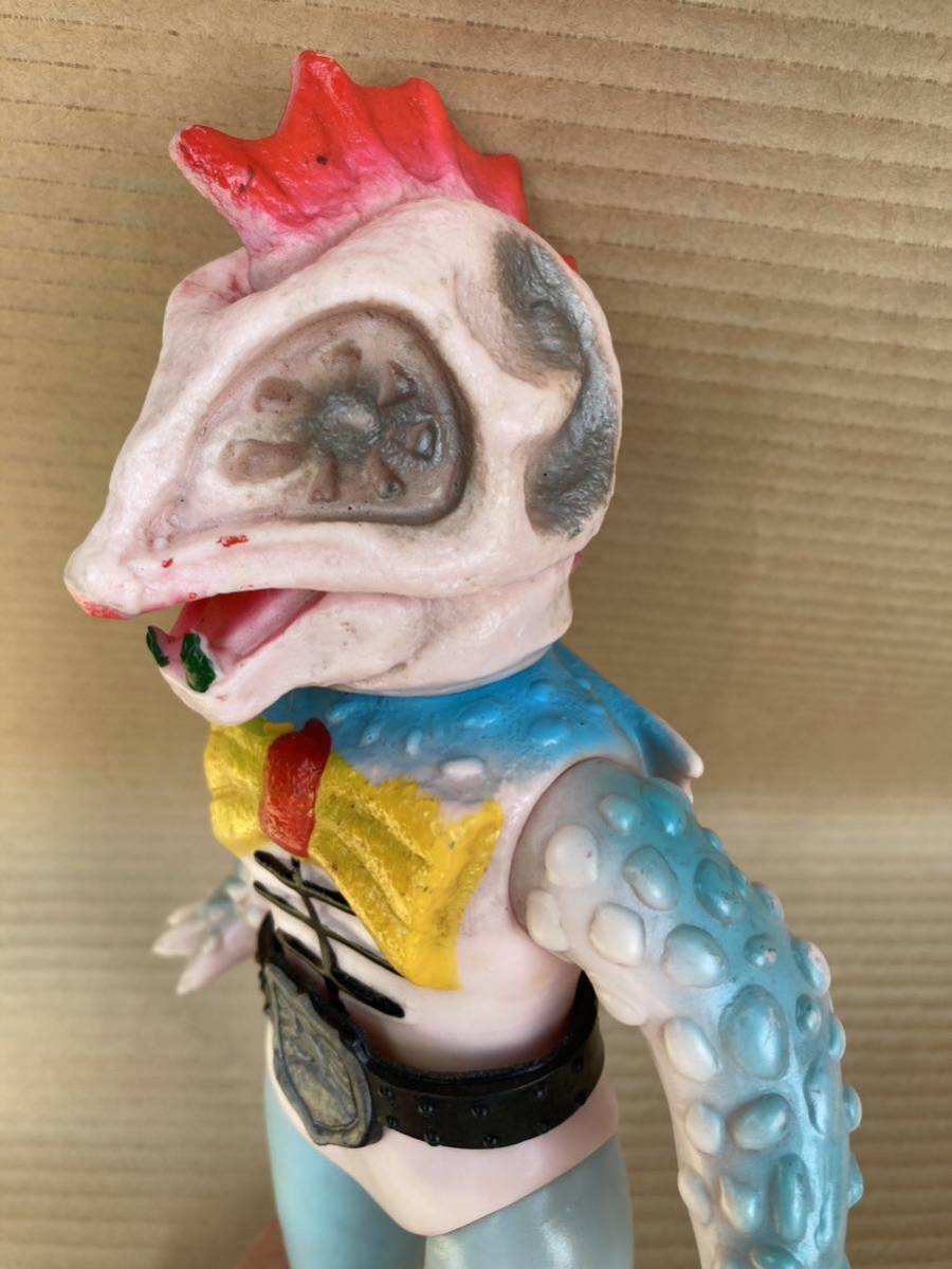 当時物 旧バンダイ ソフビ 人形 仮面ライダー怪人 ピラザウルス