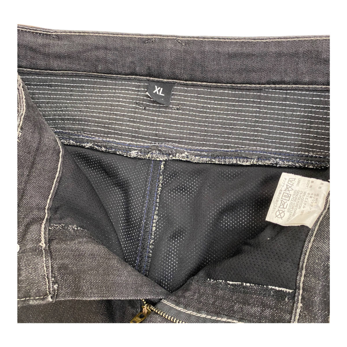 即決】 DEGNER デグナー ヒートガード付 デニムパンツ XLサイズ 黒系 