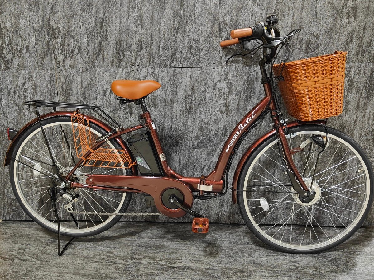 【Used品】【試乗車】26インチ折り畳み 電動アシスト自転車ブラウン リチウム 24V5.2Ah バッテリー 外装6段変速【SK0761】