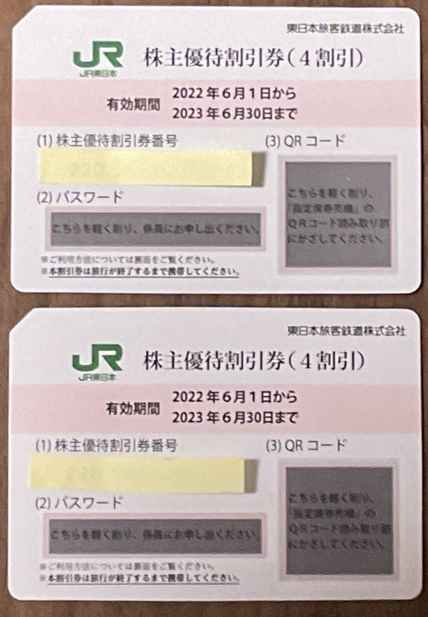 JR東日本株主優待券2枚セット　有効期限2023年6月30日