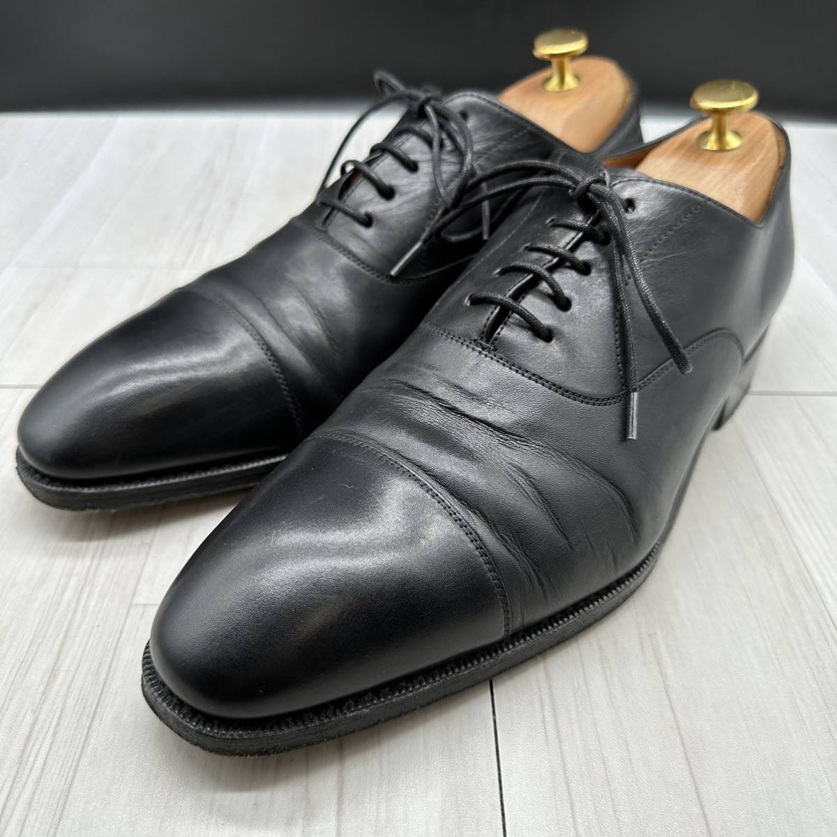 YANKO】ヤンコ 25.5 ストレートチップ ブラック レザー 7.5 YANKO