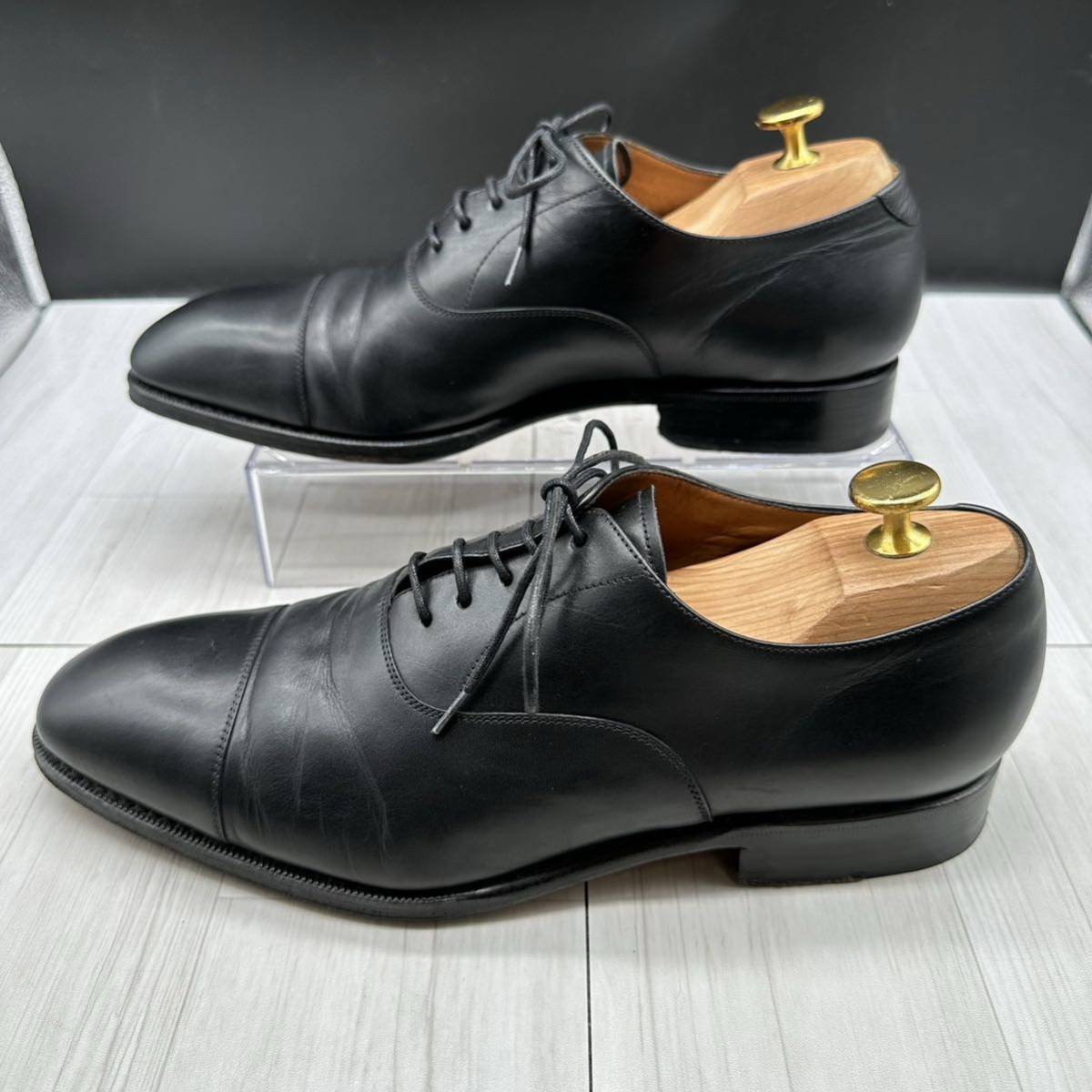 YANKO】ヤンコ 25.5 ストレートチップ ブラック レザー 7.5 YANKO