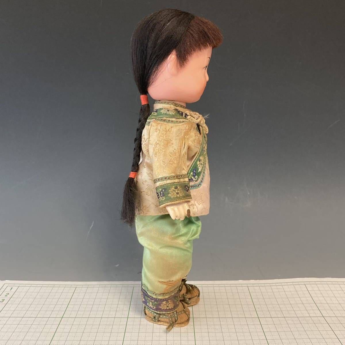 ヴィンテージ 中国服 ビスク(?) ドール 中国人形（約22cm）民族衣装 