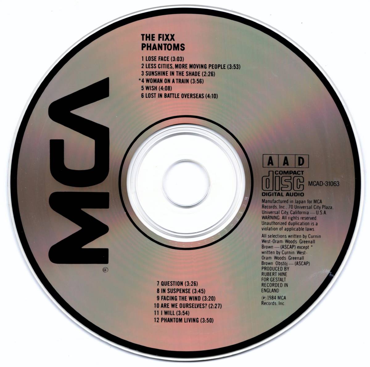 Phantoms The Fixx THE FIXX US廃盤CD☆ザ・フィクス／ファントムズ 