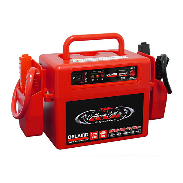低価，本物保証 DELAMO 12V車用 ジャンプスターター 高出力 500A 過充電防止 USBポート エンジンスターター バッテリーブースター 充電器 1年保証