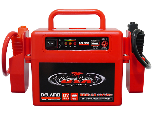 低価，本物保証 DELAMO 12V車用 ジャンプスターター 高出力 500A 過充電防止 USBポート エンジンスターター バッテリーブースター 充電器 1年保証