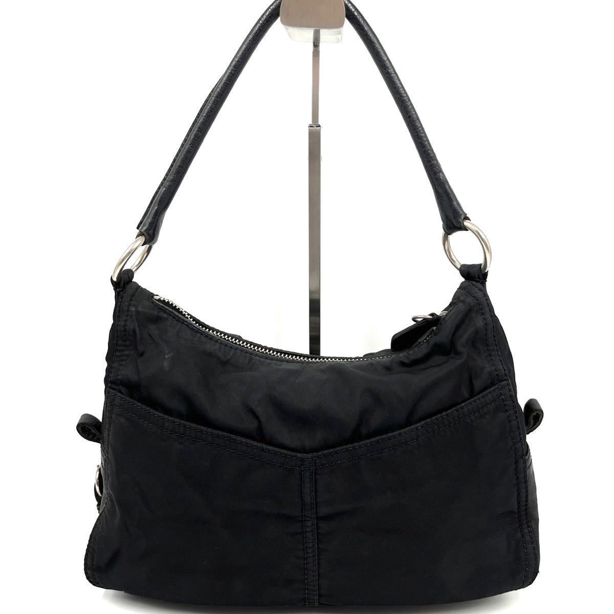 1円《美品》PRADA プラダ 三日月型 ホーボー ワンショルダーバッグ 