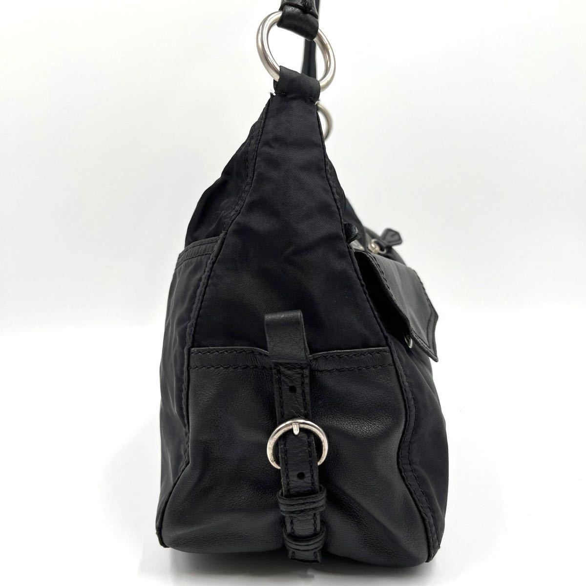 1円《美品》PRADA プラダ 三日月型 ホーボー ワンショルダーバッグ 