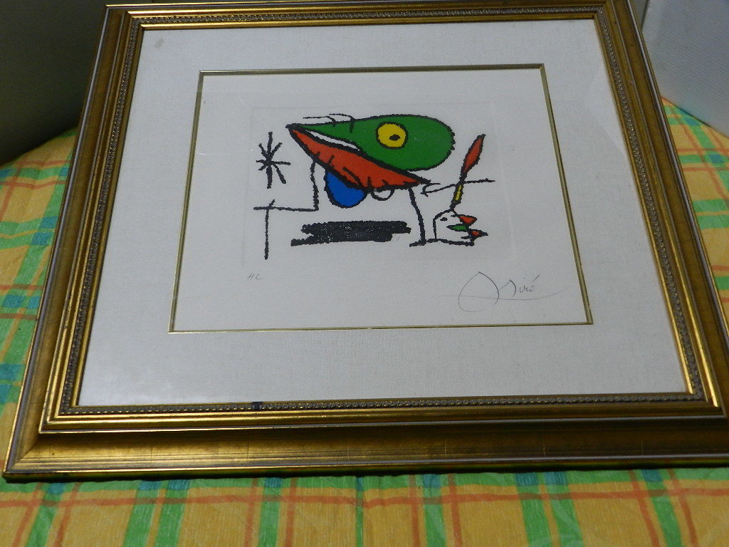 ホアン・ミロ エッチング 額装品 JOAN MIRO ジョアン・ミロ エッチング 青い鳥 ブルーバード 額装品 HC