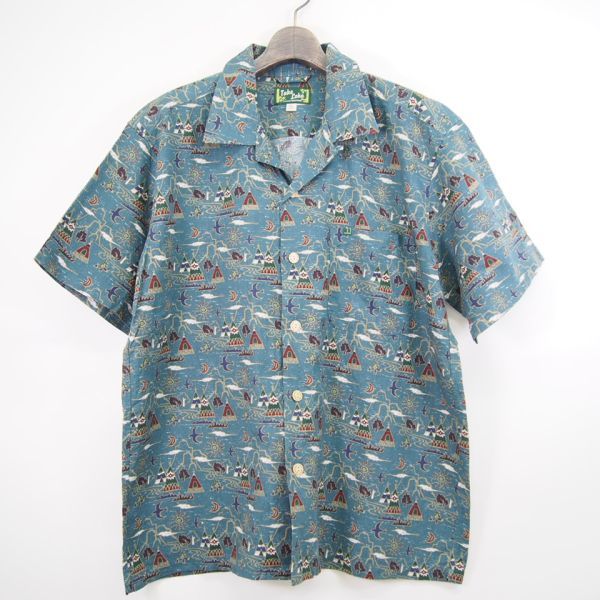 モンベル mont-bell 2104572 Take Loha ティピー 半袖オープンカラーシャツ(XL)ブルーグリーン系