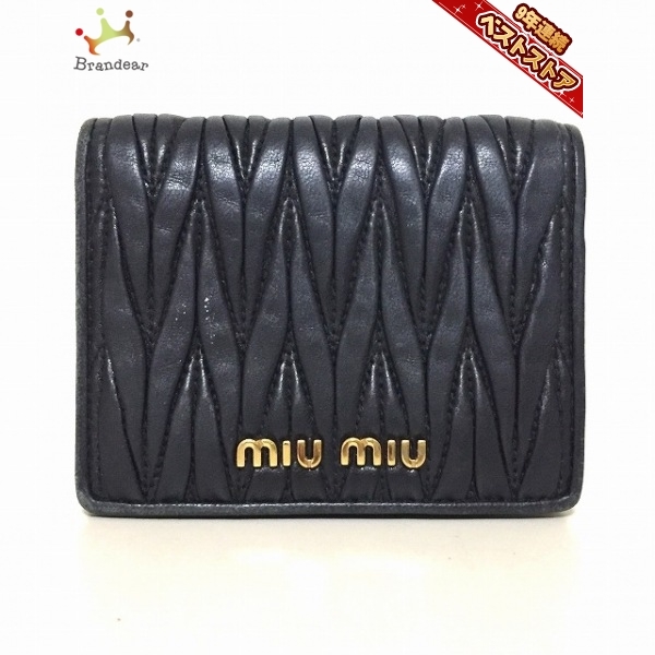 miumiu 二つ折り財布 黒