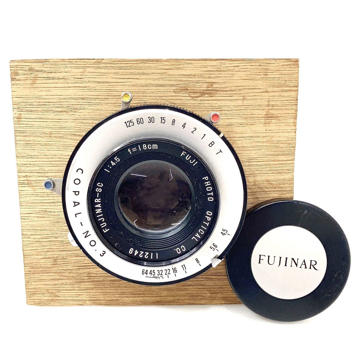 フィルムカメラ FUJI Fujinar-SC 18cm f/4.5 Copal No. 3 FUJI 18cm FUJINAR Fujinar-SC f⁄4.5 Copal No. 0 PHOTO OPTICAL