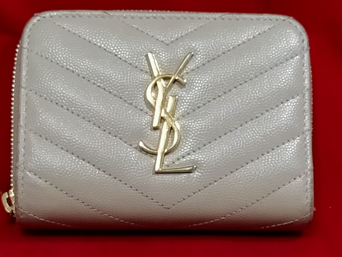 カサンドラ Vステッチ サンローラン YSL LAURENT 財布 SAINT 長財布 