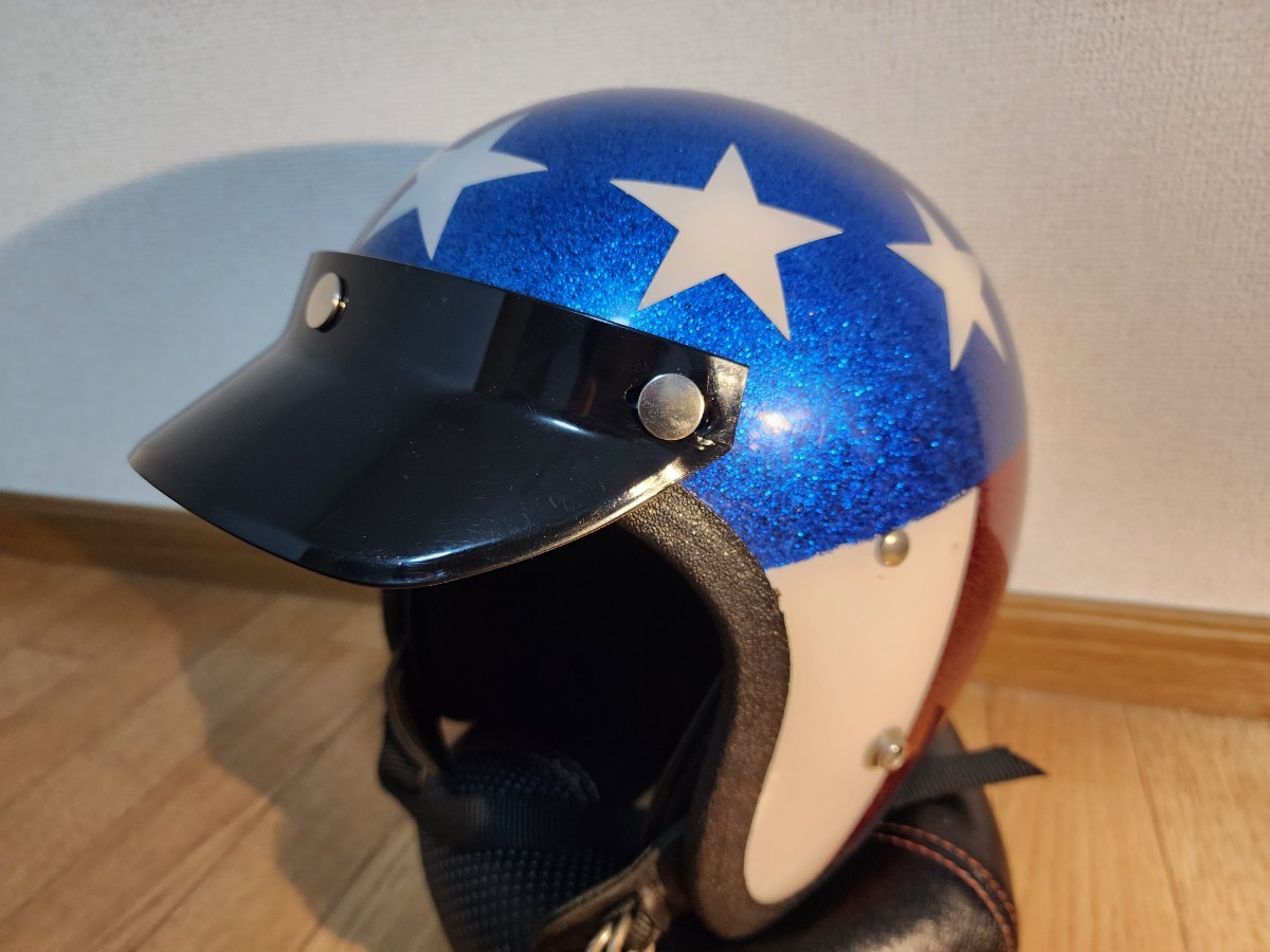 L〜XL】ビンテージ ジェットヘルメット バイザー付 キャプテン  