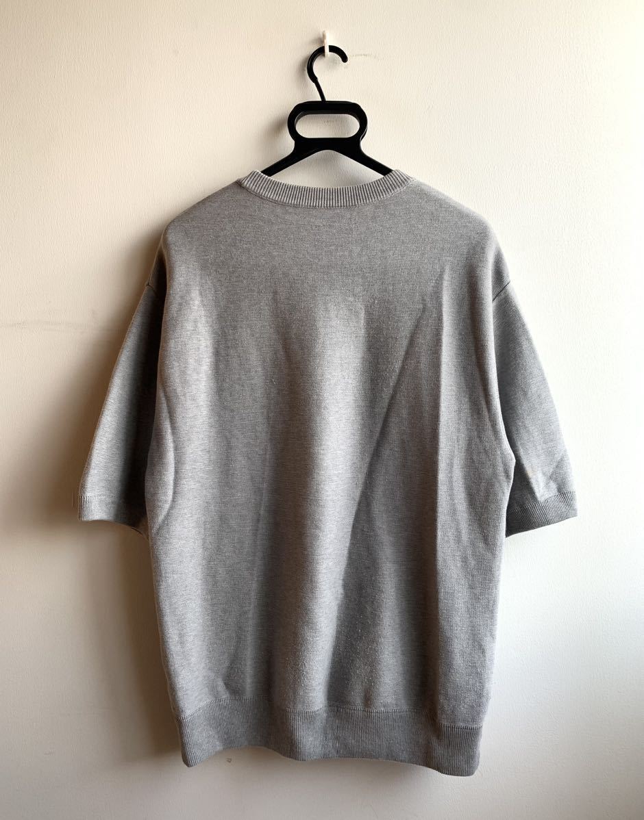 美品】crepuscule 半袖ニット メンズ サイズ1 グレー 綿100% 胸 