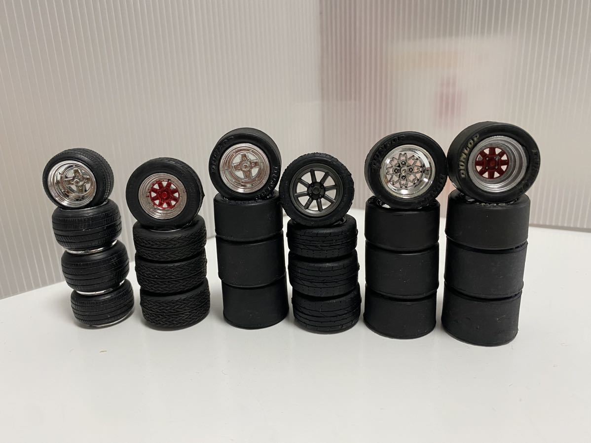 1/24 プラモ タイヤホイールセット タミヤ アオシマ フジミ 旧車 走り 