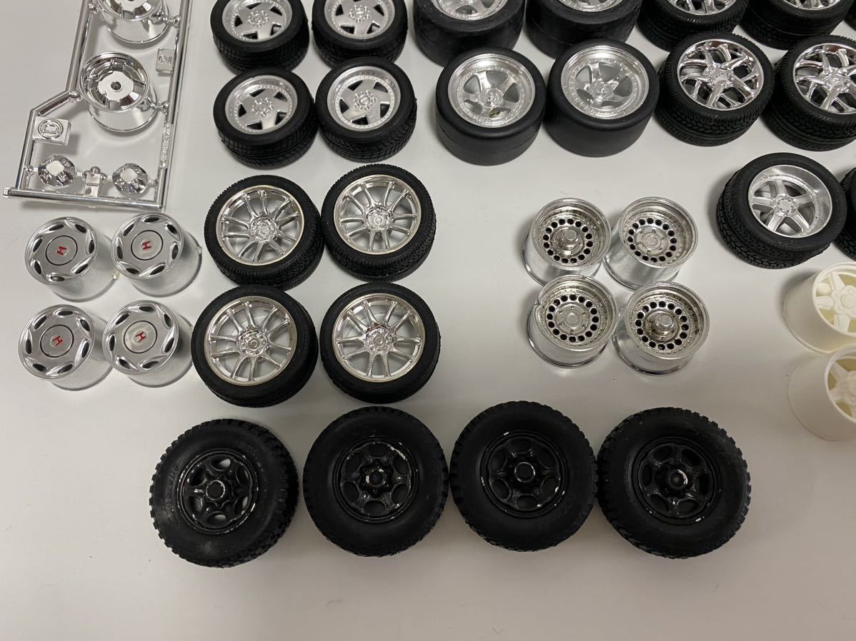 1/24 プラモ タイヤホイールセット タミヤ アオシマ フジミ 旧車 走り 
