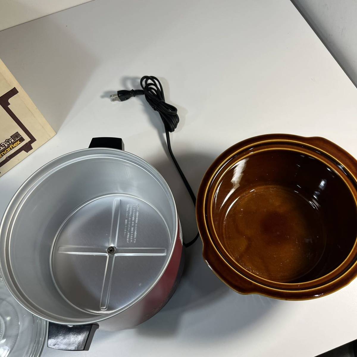 未使用★スロークッカー 今西金属 クロッククッカー　imarflex　IC-3250 ワインレッド　1.8L　陶器鍋_4