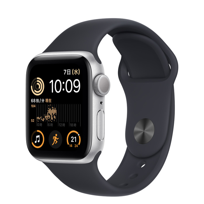 Apple Watch SE 第2世代 GPSモデル 40mm シルバー アルミニウムケース ミッドナイトスポーツバンド MNL93J/A 未使用 アップルウォッチ