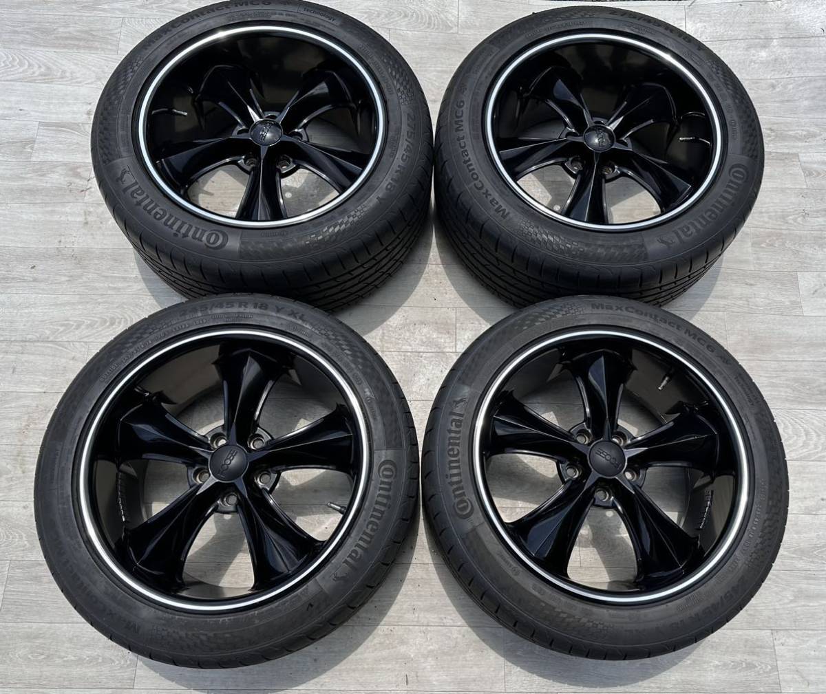 深リム 美品 FOOSE 18インチ アルミホイール PCD114.3 8.5J 9.5J ET34 