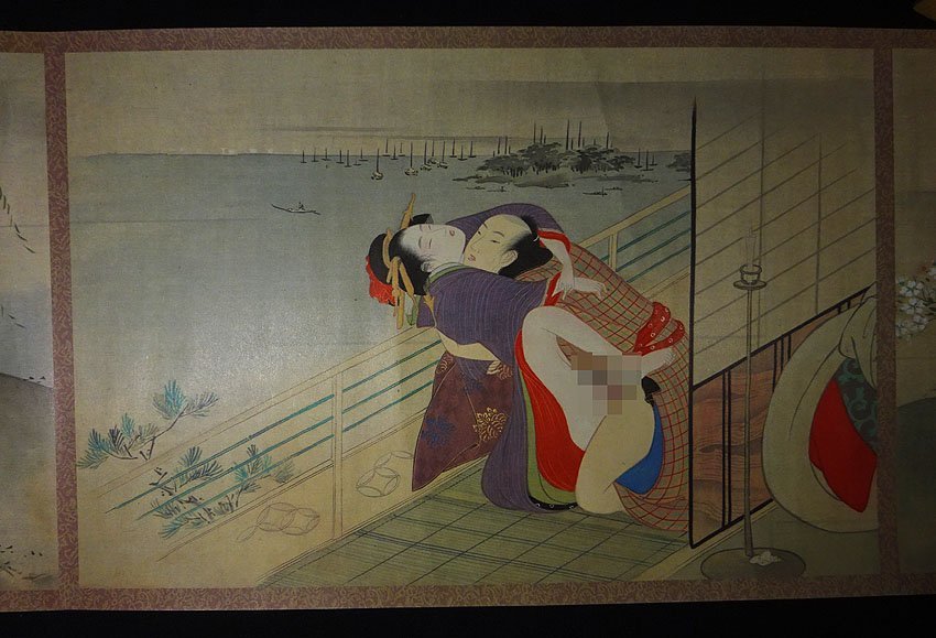 本 【浮世絵 春画】鳥文斎栄之／春情四季画巻 巻子本 復刻版