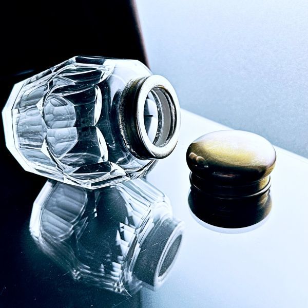 オールド・バカラ 1900年頃 盛り上げ金彩 蓋物 地模様 小物入れ ケース