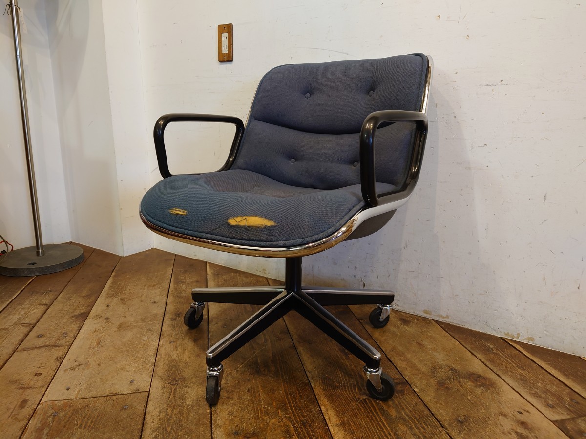 Knoll ノール社 Pollock Chair ポロックチェア ブルーファブリック張