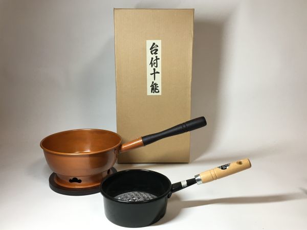 茶道 十能 銅 旧家蔵出 火起こし 台十能 茶道具 炭道具 （銅） 揃 ( 表