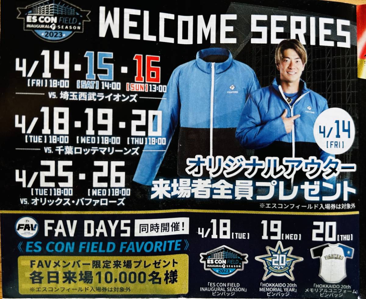 北海道日本ハムファイターズ エスコン コート ジャケット （エスコン 