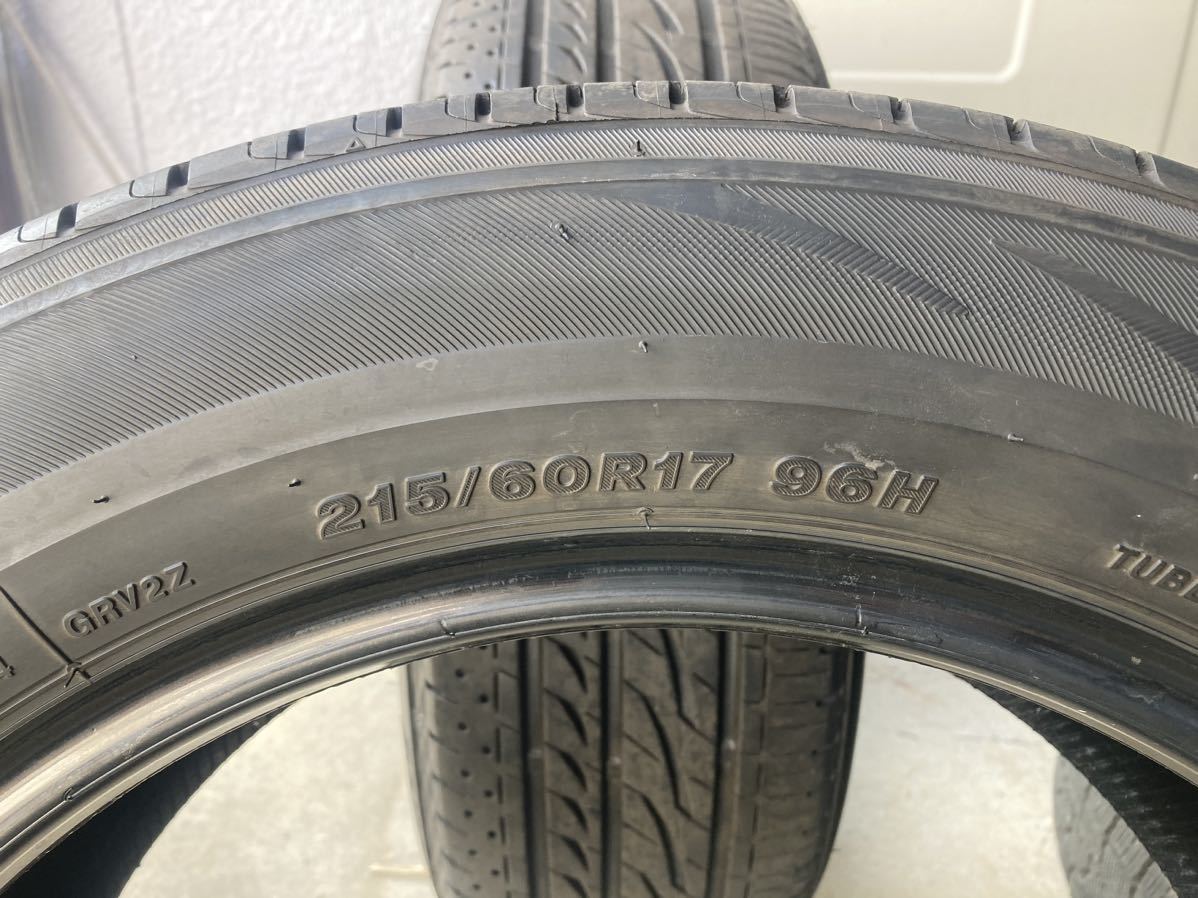 215/60R17 (96H) ブリヂストン REGNO GRVII 中古2本 2019年製 バリ山 215/60/17 レグノ　夏タイヤ 215&frasl;60R17 96H REGNO 国産 GRV2 通販・タイヤ交換なら