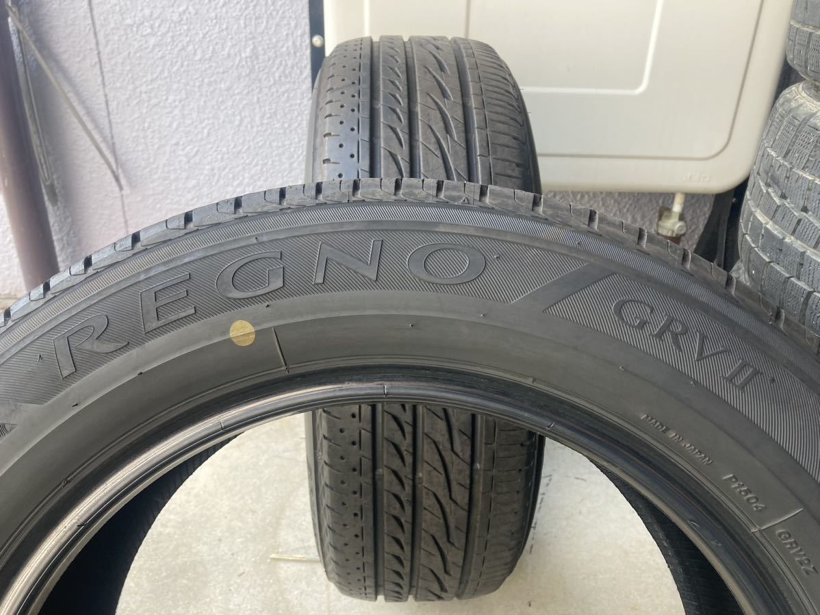 215/60R17 (96H) ブリヂストン REGNO GRVII 中古2本 2019年製 バリ山 215/60/17 レグノ　夏タイヤ 215&frasl;60R17 96H REGNO 国産 GRV2 通販・タイヤ交換なら