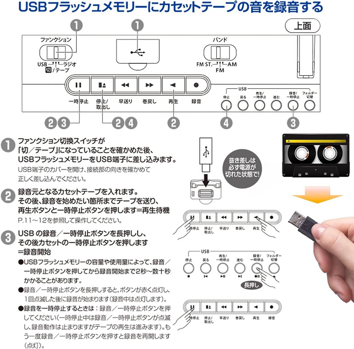 AudioComm オーム電機 ポータブルラジカセ : CDラジカセ ステレオ